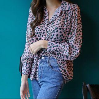 Leopard Sheer Blouse