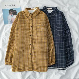 Fleece-lined Long Sleeve Plaid Shirt
