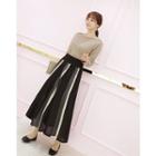 Color-block Knit Maxi Skirt