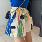 Plain Short-sleeve Slim-fit T-shirt / Print Shorts