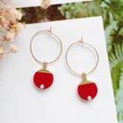 Table Tennis Hoop Dangle Earring 1 Pair - Red - One Size
