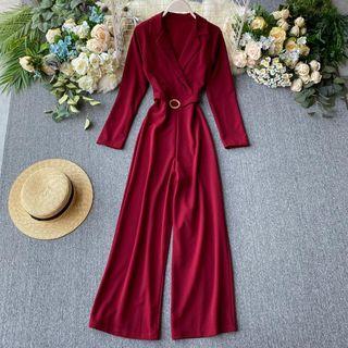 Wide Leg Shirt Jumpsuit