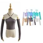 Halter-neck Cropped Camisole Top With Arm Sleeves