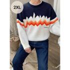 Zigzag-pattern Boxy Sweater