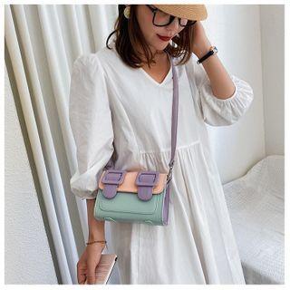 Flap Color Panel Crossbody Bag