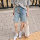 Distressed Knee-length Shorts