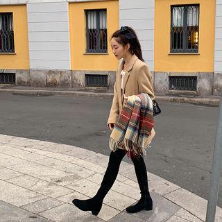 Fringed Plaid Flannel Muffler