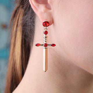 Rhinestone Crisscross Drop Earring