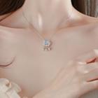 Lock Moonstone Pendant Sterling Silver Necklace Silver - One Size