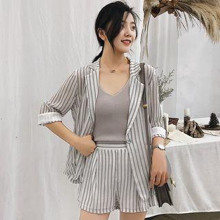 Set: Striped Blazer + Dress Shorts