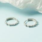 Textured Alloy Hoop Earring 1 Pair - Silver - One Size