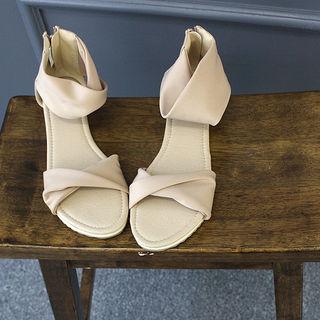 Twisted-strap Zip-back Sandals