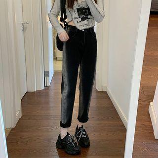 High Waist Gradient Baggy Jeans (various Designs)