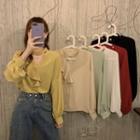 Cutout Plain Blouse