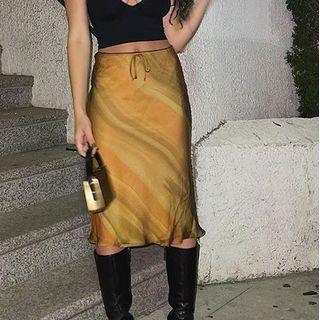 High-waist Colour-block Midi Pencil Skirt