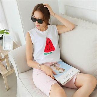 Sleeveless Watermelon-print Top