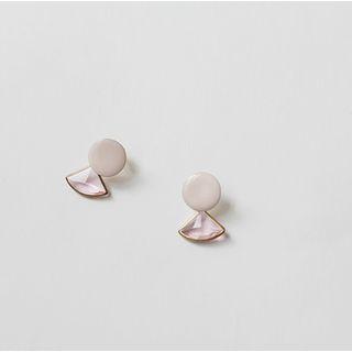 Faux-crystal Dangle Earrings Ivory & Pink - One Size