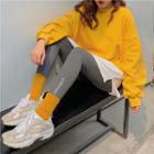 Mock-two Loose-fit Pullover / Lettering Leggings