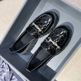 Buckled Quilted Platform Loafers