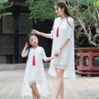 Family Matching Dipback Elbow-sleeve Hanfu Dress