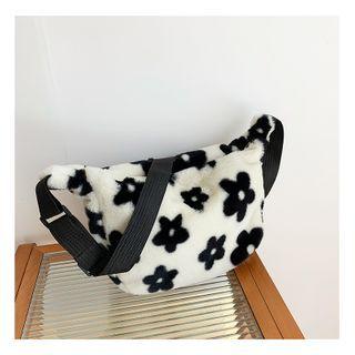 Flower Hand Bag Black Flower - White - One Size