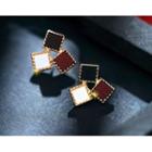 Alloy Square Earring 1 Pair - Champagne - One Size