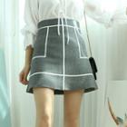Patterned High-waist A-line Skirt