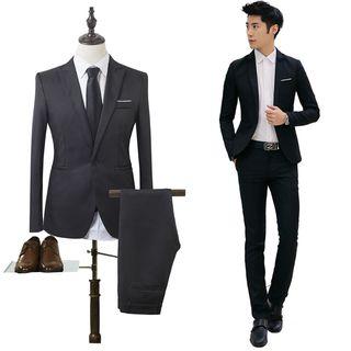 Plain Blazer / Dress Pants / Plain Shirt / Vest / Set
