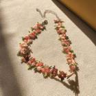 Flower Embroidered Choker As Shown In Figure - One Size