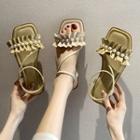 Faux Pearl Ruffle Sandals