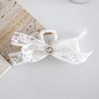 Lace Bow Hair Claw White - One Size