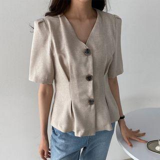 Pintuck Linen Blend Jacket
