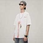 Short-sleeve Flamingo Printed T-shirt