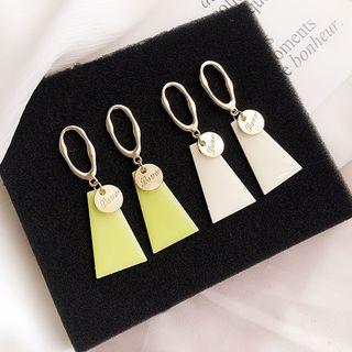 Alloy Geometric Dangle Earring 1 Pair - Milky White - One Size