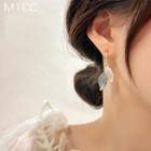 Leaf Glaze Alloy Dangle Earring 1 Pair - Blue & White - One Size