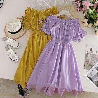 Off Shoulder Chiffon Dress