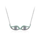 Simple And Creative Double Eye Necklace With Cubic Zirconia Silver - One Size