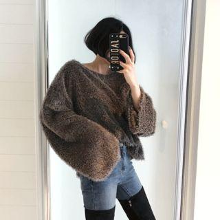 Loose-fit Furry-knit Top