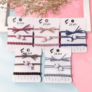 Set Of 3 / 4: Bead Hair Tie (various Designs)