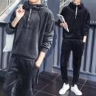 Set : Fleece Long-sleeve Hoodie + Sweatpants