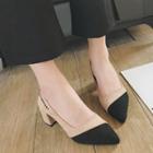 Two-tone Pointy-toe Pumps
