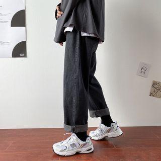 Drawstring Wide-leg Straight-leg Jeans