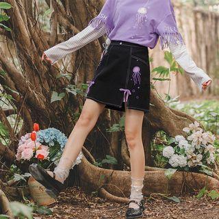 Jellyfish Print Mini A-line Skirt