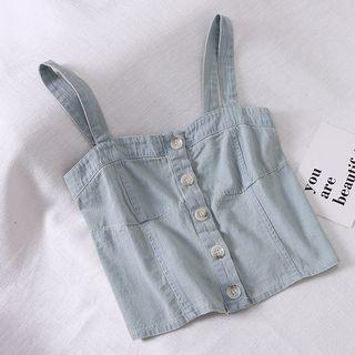 Buttoned Denim Camisole Top