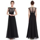 Panel Sleeveless A-line Evening Gown