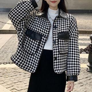 Two-tone Pattern Button-up Jacket