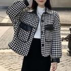 Two-tone Pattern Button-up Jacket