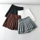 High-waist Layered Mini Pleated Skirt