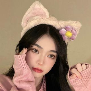 Cat Ear Headband Beige - One Size