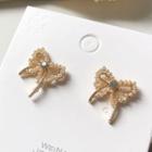 Butterfly Earring 1 Pair - Silver Stud - Butterfly - Gold - One Size